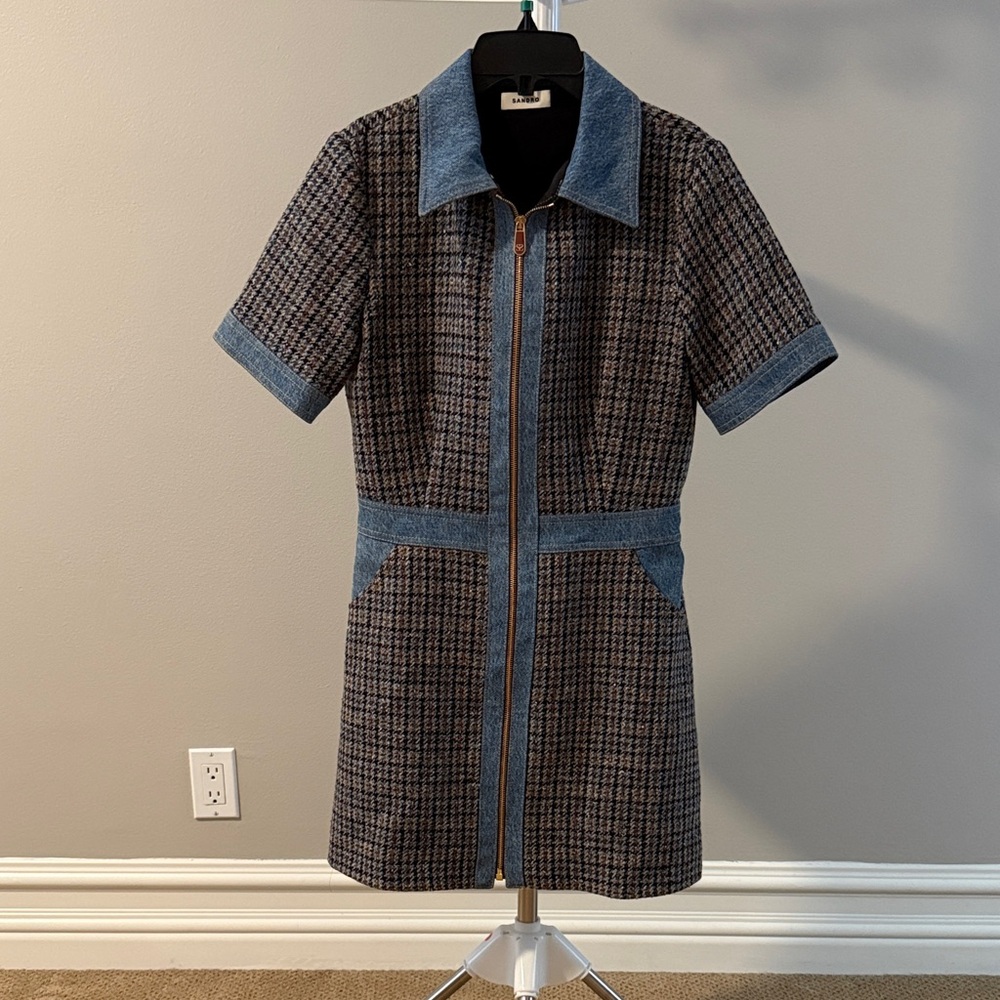 Sandro Black and Blue Dress